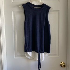 Brochu Walker NWT Wool Double Drape Looker Layered Drawstring Waist Sweater